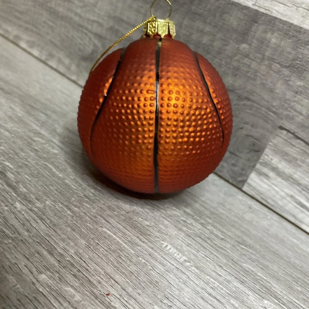 Christmas Glass Blown‎ Basketball Ornament 3